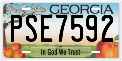 GA license plate PSE7592