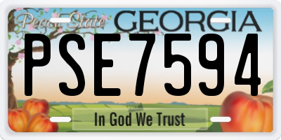 GA license plate PSE7594