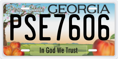 GA license plate PSE7606