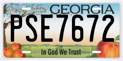 GA license plate PSE7672