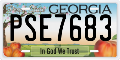 GA license plate PSE7683