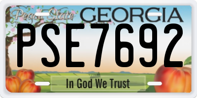 GA license plate PSE7692