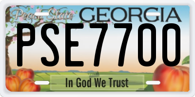 GA license plate PSE7700