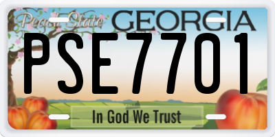 GA license plate PSE7701