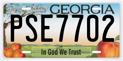 GA license plate PSE7702