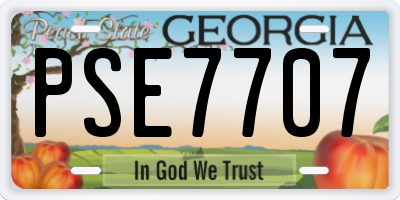GA license plate PSE7707