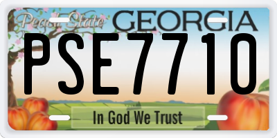 GA license plate PSE7710