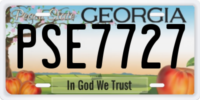 GA license plate PSE7727