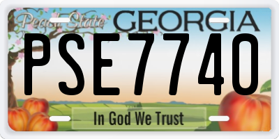 GA license plate PSE7740
