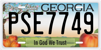 GA license plate PSE7749