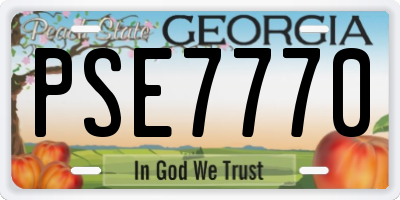 GA license plate PSE7770
