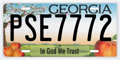 GA license plate PSE7772