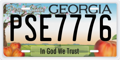 GA license plate PSE7776