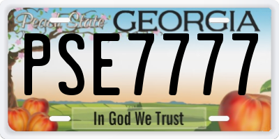 GA license plate PSE7777