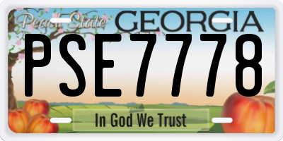 GA license plate PSE7778