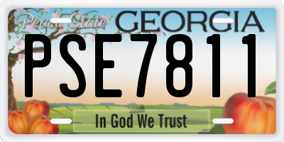 GA license plate PSE7811