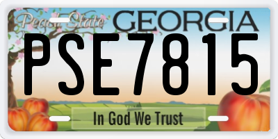 GA license plate PSE7815