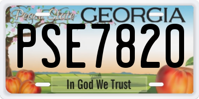GA license plate PSE7820