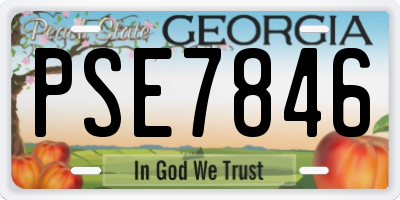 GA license plate PSE7846
