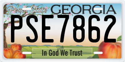 GA license plate PSE7862