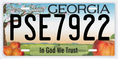 GA license plate PSE7922
