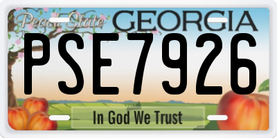 GA license plate PSE7926