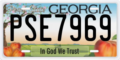 GA license plate PSE7969