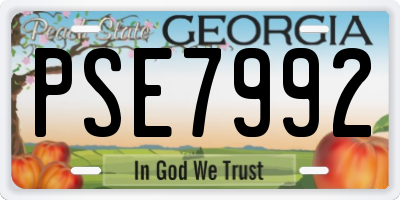 GA license plate PSE7992