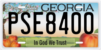 GA license plate PSE8400