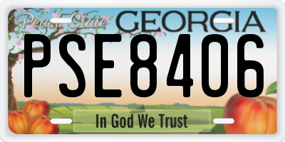 GA license plate PSE8406