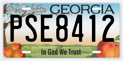 GA license plate PSE8412