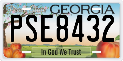 GA license plate PSE8432