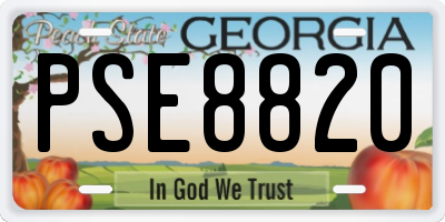 GA license plate PSE8820