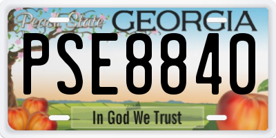 GA license plate PSE8840