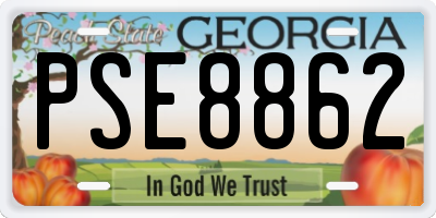 GA license plate PSE8862