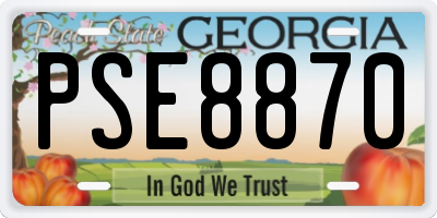 GA license plate PSE8870