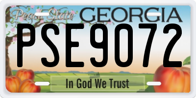 GA license plate PSE9072