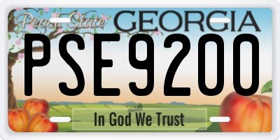 GA license plate PSE9200