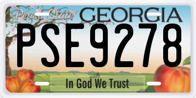 GA license plate PSE9278