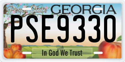 GA license plate PSE9330