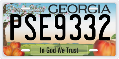 GA license plate PSE9332