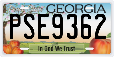 GA license plate PSE9362