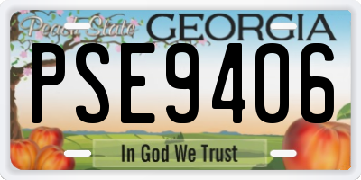 GA license plate PSE9406