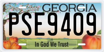 GA license plate PSE9409