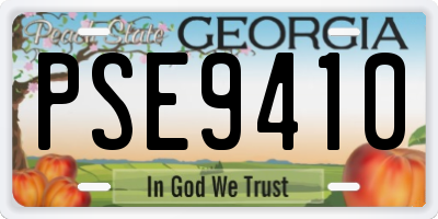 GA license plate PSE9410