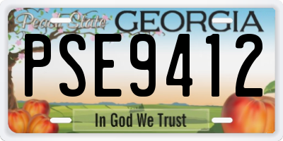 GA license plate PSE9412