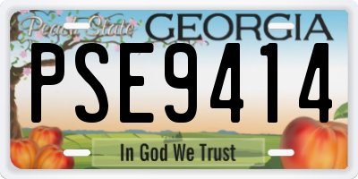 GA license plate PSE9414