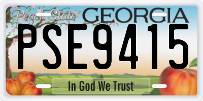 GA license plate PSE9415