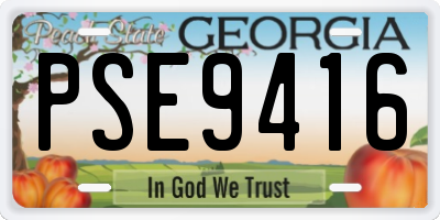 GA license plate PSE9416
