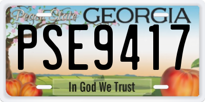 GA license plate PSE9417